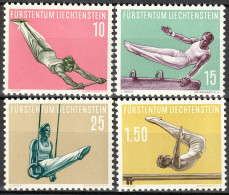 Liechtenstein 1957: Sport IV Turnen Gymnastique Zu 297-300 Mi.353-356 Yv 315-318 ** Postfrisch MNH (Zumstein CHF 55.00) - Gebraucht