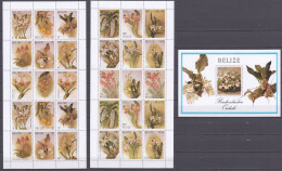 Belize 1987 Kleinbogen Set Mi 973-986 + Block 94 MNH ORCHIDS - Orchidee