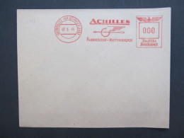 BRIEF Oberpolitz Česká Lípa Police Achilles 7.5.1945 DATUM !! Frankotype Postfreistempel Sudetenland // P2687 - Sudetenland