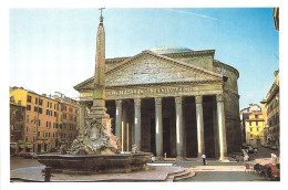 ROME, PANTHEON, ARCHITECTURE, MONUMENT, CAR, FOUNTAIN, ITALY, POSTCARD - Panteón
