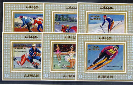 Ajman Série Complète Blocs Non Dentelé Imperf JO 72 ** - Winter 1972: Sapporo