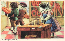 FANTAISIE - Animaux Habillés - La Boulangère à Ses écus - Chats - Carte Postale Ancienne - Gekleidete Tiere