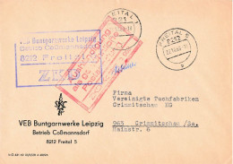 DDR ZKD Brief VEB Buntgarnwerke Leipzig Coßmannsdorf Freital 1969 - Zentraler Kurierdienst