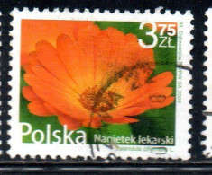 POLONIA POLAND POLSKA 2009 FRUIT AND FLOWERS CALENDULA OFFICINALIS 3.75z USED USATO OBLITERE' - Usados