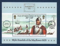 Calf Of Man, Isle De Man, **, Yv BF 8, Mi BL 11, SG MS 325, Le Mayflower, - Man (Ile De)