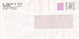 Enveloppe Oblitérée   R. Oblin & Fils Aciers SPRL Rue Des Charrons 46 Alleur 1980 - Briefe U. Dokumente