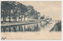 11- Prentbriefkaart Brielle 1907 - Haven - Grootrondstempel: Nieuwesluis - Heenvliet - Brielle