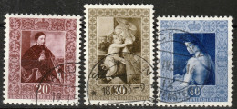 Liechtenstein 1952: Gemälde 2 (Savoldo Botticelli Sarto) Zu 250-252 Mi 306-308 Yv 268-270 Mit ⊙ SCHAAN (Zu CHF 25.00) - Religión