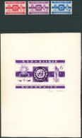 Rwanda (1963) - N°41/43** Droit De L'homme (J. Van Noten) + épreuve De L'artiste Au Crayon - Marqueur Avec Signature. - Unused Stamps