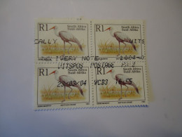 SOUTH  AFRICA USED   BLOCK OF 4   STAMPS  BIRD BIRDS  STORK - Hirondelles