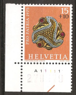 Suisse Helvetia 1975 N° 983 Iso ** Trésor Archéologique, Archéologie, Broche En Or, Bijoux, 6ème Siècle, Ruby, Argent - Nuovi