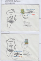 Greenland Station Qaqortoq 2 Covers (GB165) - Estaciones Científicas Y Estaciones Del Ártico A La Deriva