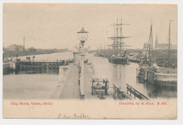 11- Prentbriefkaart IJmuiden 1902 - Sluis -Grootrondstempel - IJmuiden