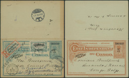 Congo Belge - EP Au Type N°31LTB + N°44 Expédié De Kasongo Via Léopoldville (1910) > Friedrichroda + étiquette R Alleman - Interi Postali