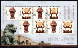 Chine China Bloc Sheet 2004**  YT N° 4197/4198  Poteries Pottery - émission Avec La Roumanie Joint Issue With Romania - Blocchi & Foglietti