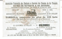 ASSOCIATION FRATERNELLE Des EMPLOYES Et OUVRIERS Des CHEMINS De FER FRANCAIS - FÊTE De 1895 - TRES RARE - Eisenbahnverkehr