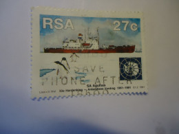 SOUTH  AFRICA USED   STAMPS  BIRD BIRDS  PENGUINS POLAR SHIPS - Pinguïns & Vetganzen