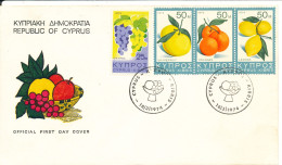 Republic Of Cyprus FDC Fruits 18-3-1974 With Cachet - Briefe U. Dokumente