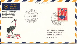 Denmark First Flight Lufthansa Copenhagen - Osaka And Osaka - Hamburg 1-3-1970 - Lettres & Documents