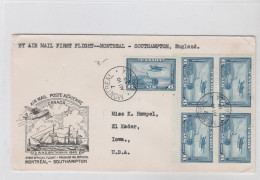 Canada - 1939 - Cover Sent By Flight Montreal - Southampton / Topic Stamps - Airmail