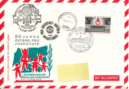 Austria Balloon Cover 20 Jahre Österr. Pro Juventute Pöchlarn 9-6-1967 Nice Cover With More Postmarks - Globos