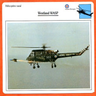 Fiche Aviation Westland WASP  / Hélicoptère Naval UK Avions - Vliegtuigen