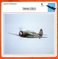 Fiche Aviation YAK 11 Yakovlev  / Avion Entrainement URSS  Avions - Vliegtuigen