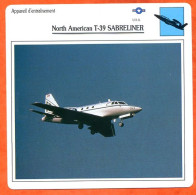 Fiche Aviation North American T 39 SABRELINER   Avion D'entrainement  USA  Avions - Vliegtuigen