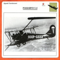 Fiche Aviation POLIKARPOV U2  / Avion D'entrainement  URSS  Avions - Vliegtuigen