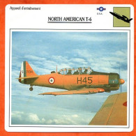 Fiche Aviation NORTH AMERICAN T6  / Avion D'entrainement  USA  Avions - Vliegtuigen