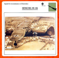 Fiche Aviation HENSCHEL HS 126   Avion De Reconnaissance Et D'observation  Allemagne   Avions - Vliegtuigen