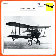 Fiche Aviation Gloster GAMECOCK  / Avion Chasseur  UK  Avions - Vliegtuigen
