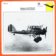 Fiche Aviation Gloster GAUNTLET  / Avion Chasseur  UK  Avions - Vliegtuigen