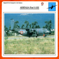 Fiche Aviation AERITALIA ( Fiat ) G 222 / Avion Transport Et Liaison Italie Avions - Vliegtuigen