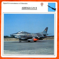 Fiche Aviation AERITALIA G 91 R / Avion Reconnaissance Et D'observation Italie Avions - Vliegtuigen