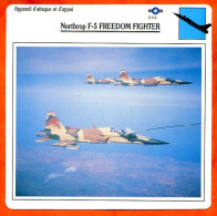 Fiche Aviation Northrop F5 FREEDOM FIGHTER / Avion D'attaque Et D'appui USA  Avions - Vliegtuigen