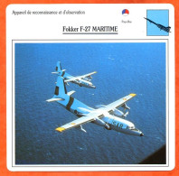 Fiche Aviation Fokker F27 MARITIME   Avion De Reconnaissance Et D'observation  Pays Bas   Avions - Vliegtuigen