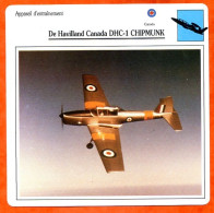Fiche Aviation De Havilland Canada DHC 1 CHIPMUNK   Avion D'entrainement  Canada  Avions - Vliegtuigen