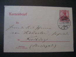 Deutsches Reich- Ganzsache Kartenbrief  K 12, Gelaufen 1902 Von Jauer/Polen Nach Freiburg - Covers