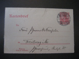 Deutsches Reich- Ganzsache Kartenbrief  K 12, Gelaufen 1904 Von Rostock Nach Freiburg - Sobres