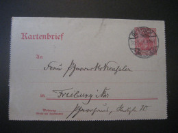 Deutsches Reich- Ganzsache Kartenbrief  K 12, Gelaufen 1904 Von Rostock Nach Freiburg - Enveloppes