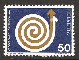 Suisse Helvetia 1971 N° 876 ** Décennie Du Développement, Flèches, Escargot, Doré - Neufs