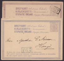 P10, O, 2 Versch. Farben, 1879 Und 1881 Gelaufen - Enteros Postales