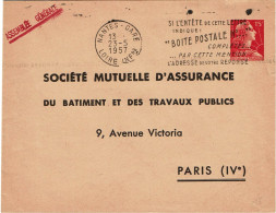 REF CTN89/PM - FRANCE  MULLER 15f TSC MUTUELLE D'ASSURANCE - Enveloppes Types Et TSC (avant 1995)