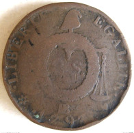 Convention, 2 Sols Aux Balances 1793 BB Strasbourg An II, Gad# 31 ; 20,1 G – 33 Mm - 1792-1975 Convention (An II – An IV)