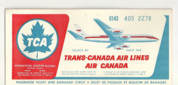 BILLET D'AVION / AIR CANADA - WINDSOR TORONTO MONTREAL WINDSOR 1963 - Sonstige & Ohne Zuordnung