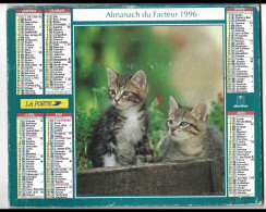 Almanach  Calendrier  P.T.T  - La Poste - 1996 -   Chat - Chien - Autres & Non Classés