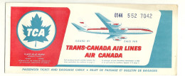 BILLET D'AVION / AIR CANADA - WINNIPEG MONTREAL ST JOHNS MONTREAL WINNIPEG 1963 - Altri & Non Classificati