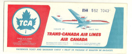 BILLET D'AVION / AIR CANADA - WINNIPEG MONTREAL ST JOHNS MONTREAL WINNIPEG 1963 - Sonstige & Ohne Zuordnung