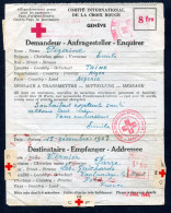 RC 27076 ALGERIE 1944 MESSAGE CROIX ROUGE DE TAINE ALGER POUR ISERE FRANCE - Lettres & Documents